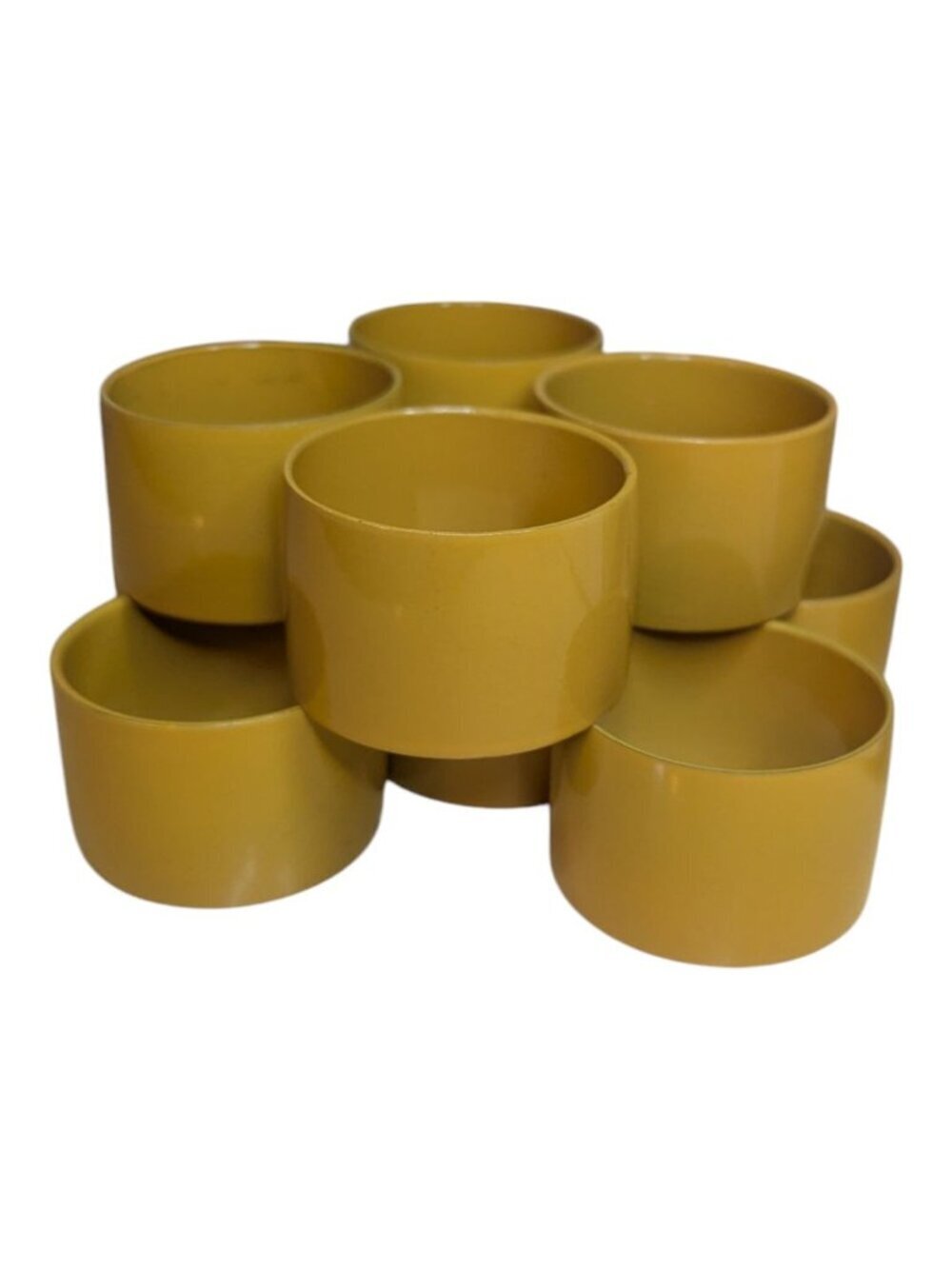 VTG Melamine Butterscotch Yellow Napkin Rings Set Of 10 Mid-Century Modern Style - Picture 2 of 3